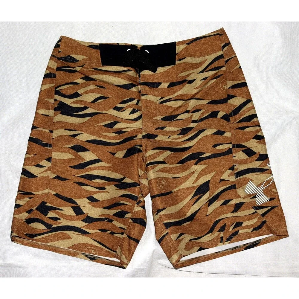 Under Armour‎ Bergwind Men's Board Shorts 1253275 Brown Black Camouflage Size 34